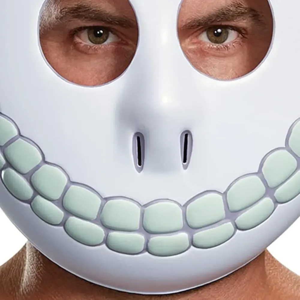 Barrel Mask Adult White Creepy Skeleton Disguise Halloween Costume Accessory